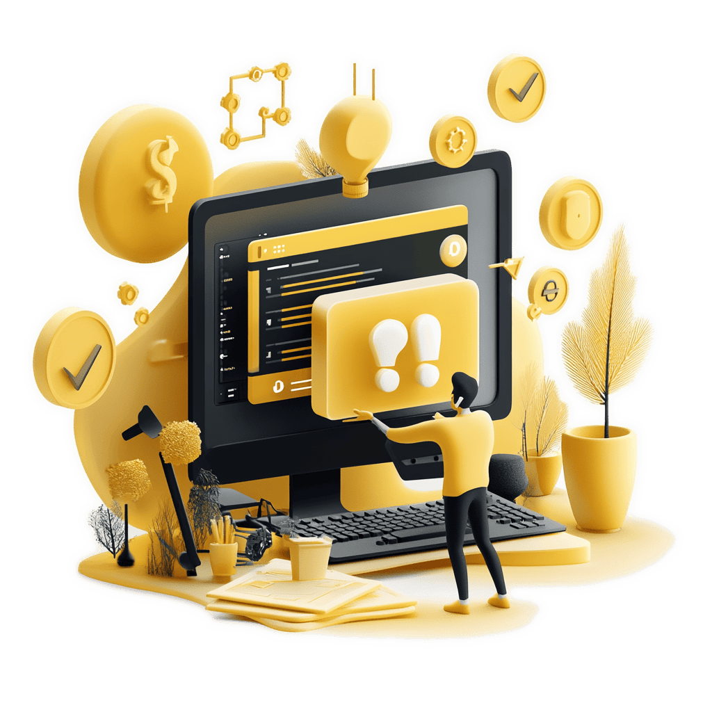 Die Grafik zeigt einen PC-Monitor mit Warnhinweis und symbolisiert das Thema »Pentesting«.