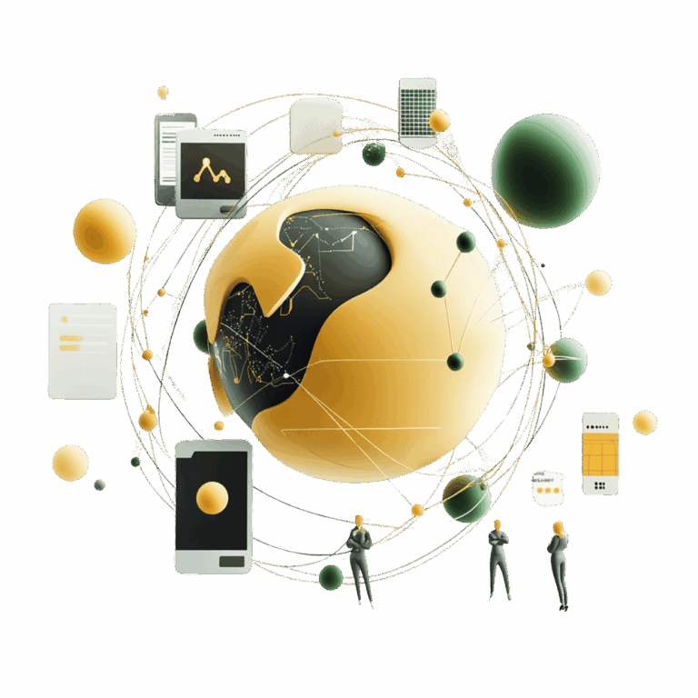 Diese Grafik zeigt einen stilisierten 3D-Globus, der das Thema „Internationaler Datentransfer“ symbolisiert.