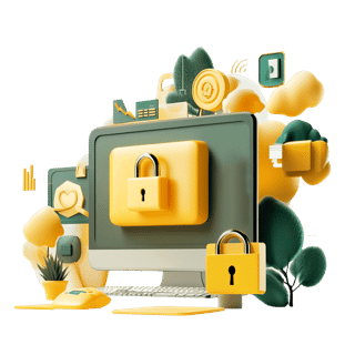 Diese Illustration zeigt einen PC und spiegelt das Thema „Datenschutzbeauftragter (DSB)“ wider.